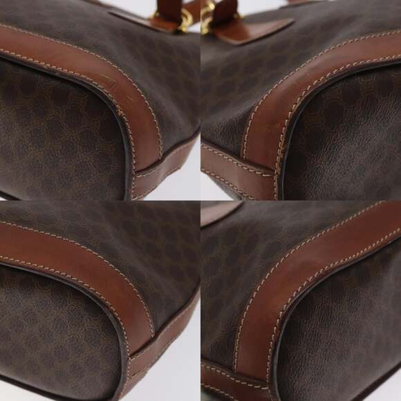 CELINE Macadam Canvas Tote Bag Pvc Brown Gold - Picture 10 of 13
